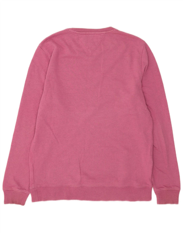 Tommy Hilfiger Mens Regular Fit Graphic Sweatshirt Jumper Large Pink Cotton