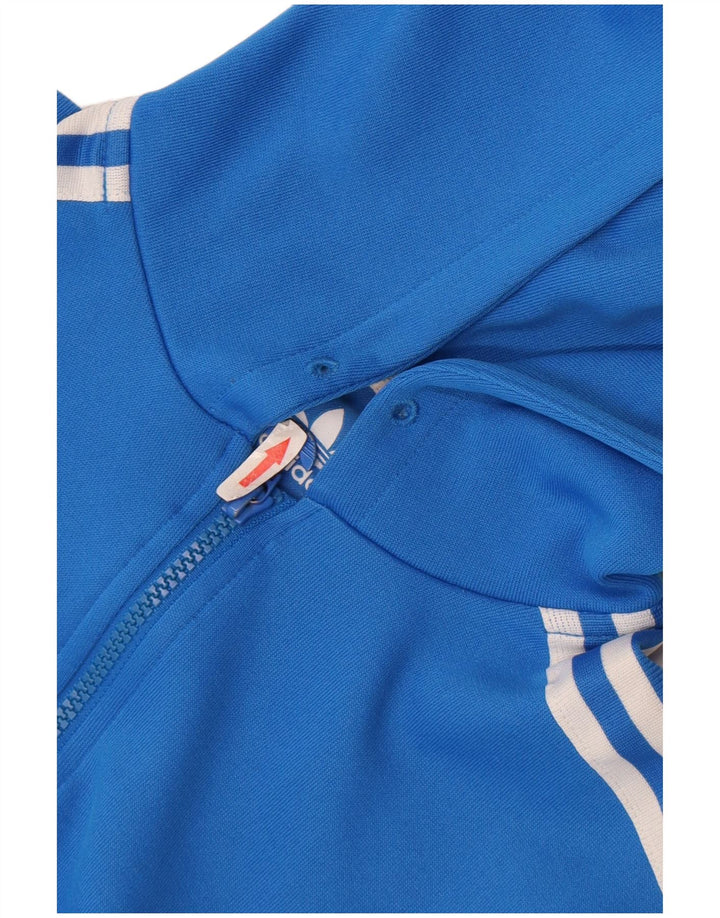 Adidas Mens Graphic Zip Hoodie Sweater Medium Blue Polyester