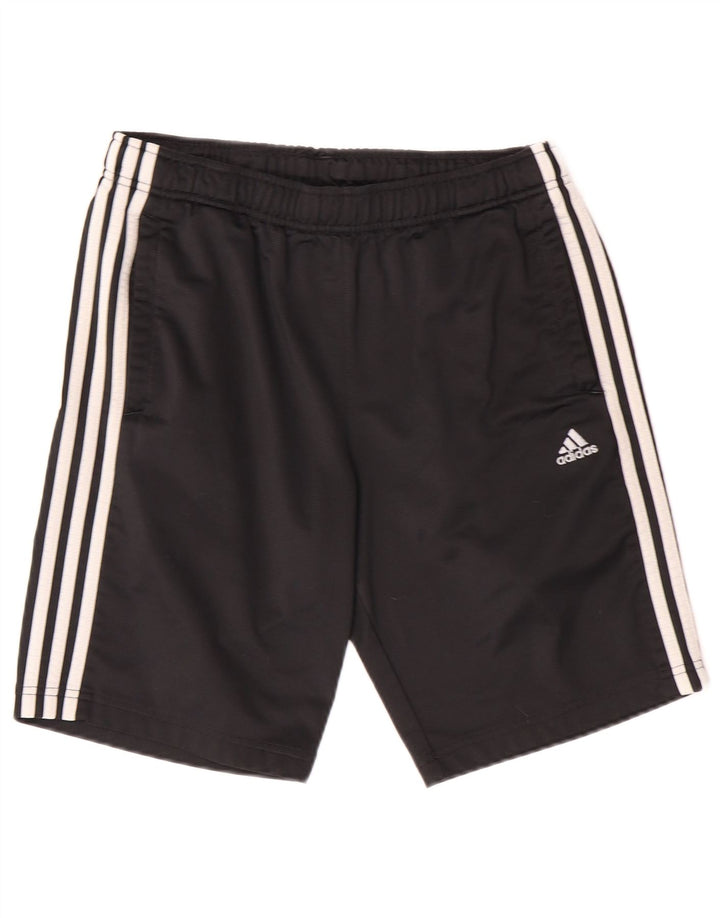 ADIDAS Boys Sport Shorts 15-16 Years Black Polyester