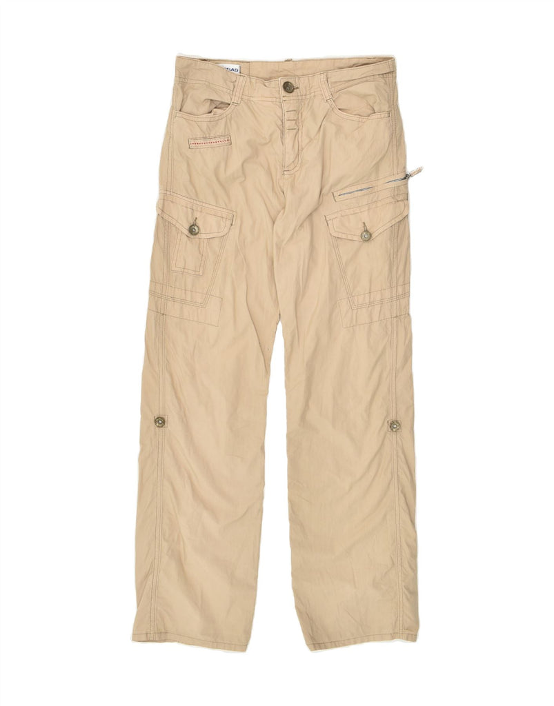 GAS Boys Straight Cargo Trousers 11-12 Years W28  L28  Beige Cotton | Vintage Gas | Thrift | Second-Hand Gas | Used Clothing | Messina Hembry 