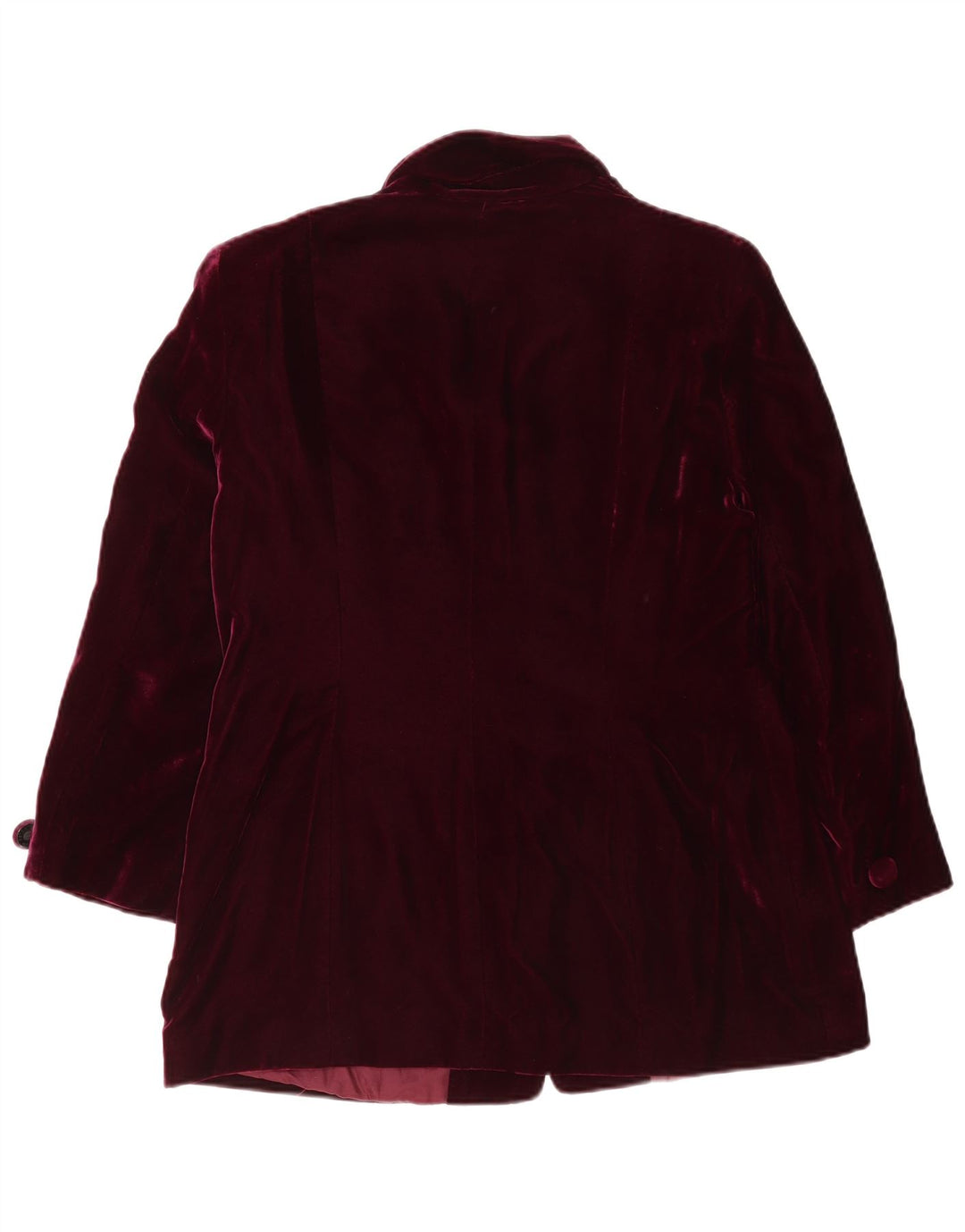 Luisa Spagnoli Womens Velvet 4 Button Blazer Jacket UK 14 Medium Burgundy