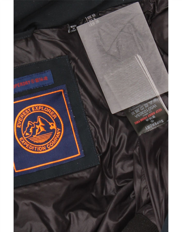 Superdry Womens Hooded Oversized Padded Jacket UK 10 Small Navy Blue