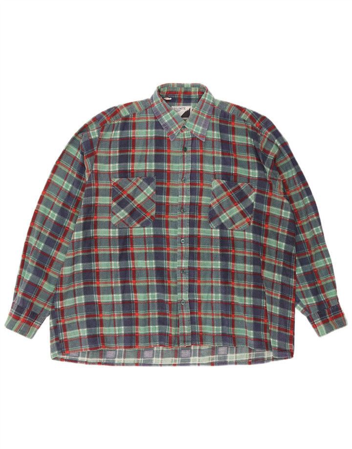 Dolomite Mens Flannel Shirt XL Green Check Cotton