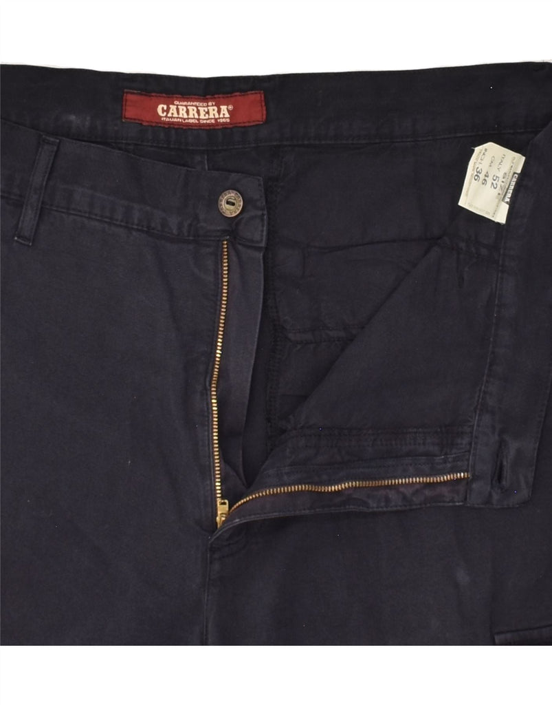 CARRERA Mens Straight Cargo Trousers W36 L30 Navy Blue Cotton | Vintage Carrera | Thrift | Second-Hand Carrera | Used Clothing | Messina Hembry 