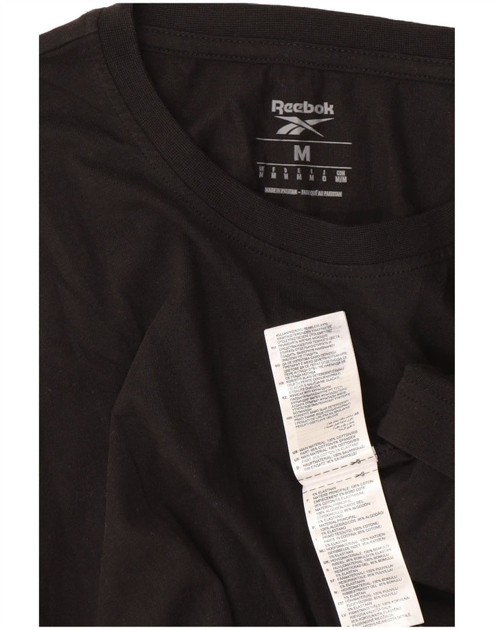 Reebok Mens T-Shirt Top Medium Black Cotton