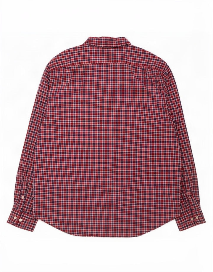 Nautica Mens Classic Fit Shirt 2XL Red Check Cotton