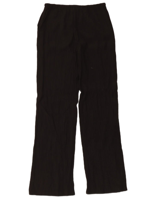 Zara Womens Straight Casual Trousers Small W26 L31 Black Viscose