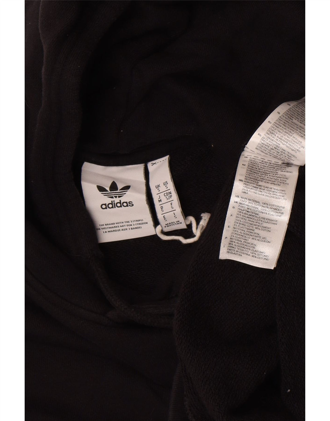 Adidas Mens Hoodie Jumper Small Black Cotton