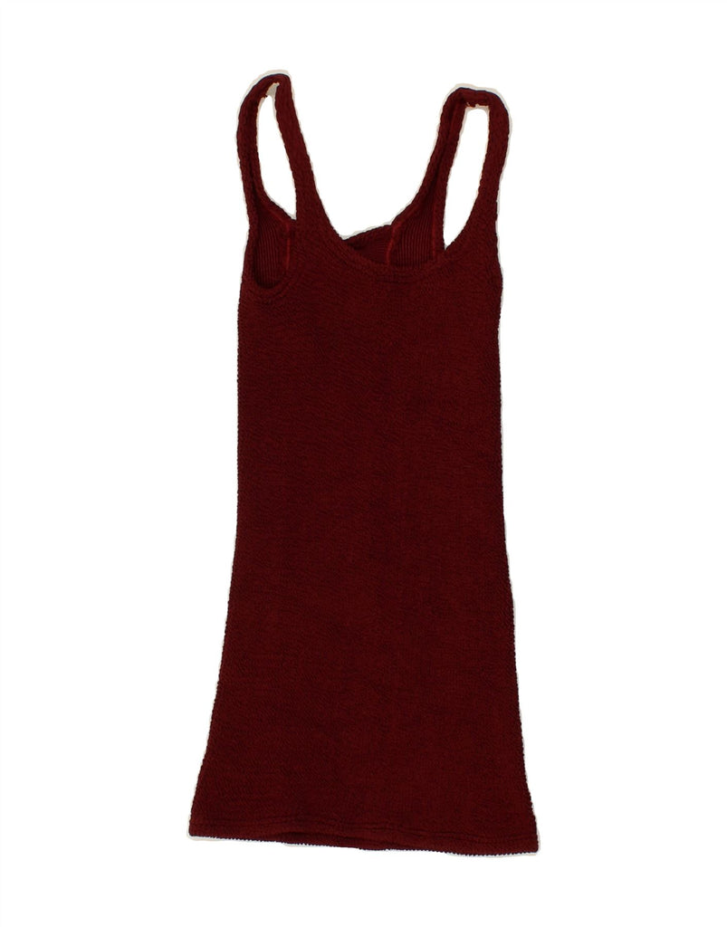 VINTAGE Womens Cami Top UK 4 XS Burgundy | Vintage Vintage | Thrift | Second-Hand Vintage | Used Clothing | Messina Hembry 