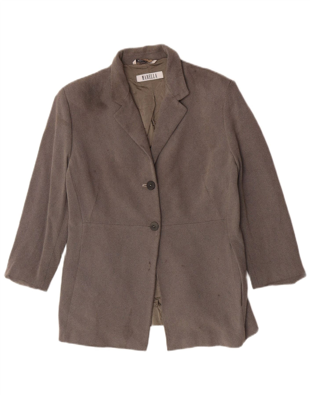 Marella Womens 2 Button Blazer Jacket UK 16 Large Grey Viscose