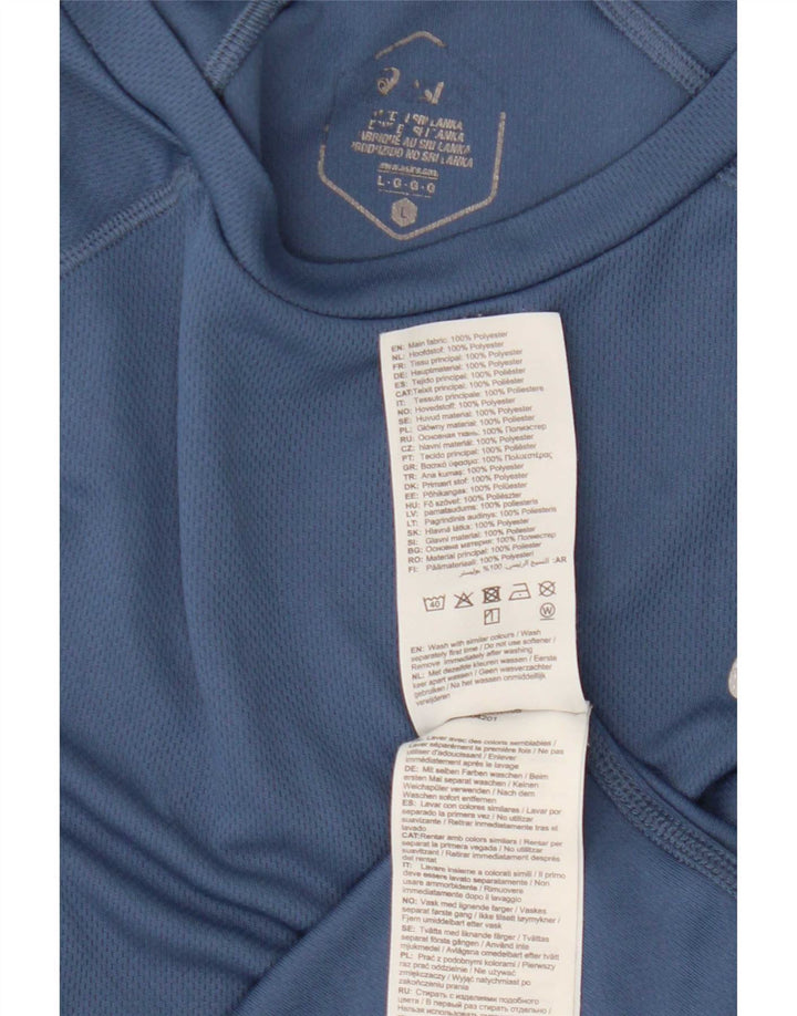 Asics Mens T-Shirt Top Large Blue Polyester