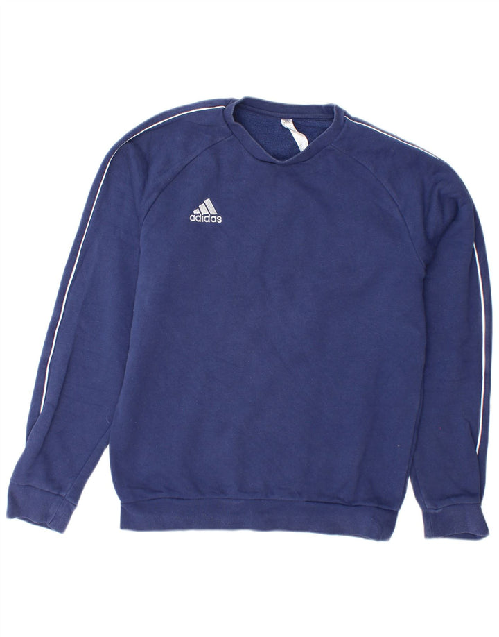 ADIDAS Mens Sweatshirt Jumper Small Navy Blue Cotton