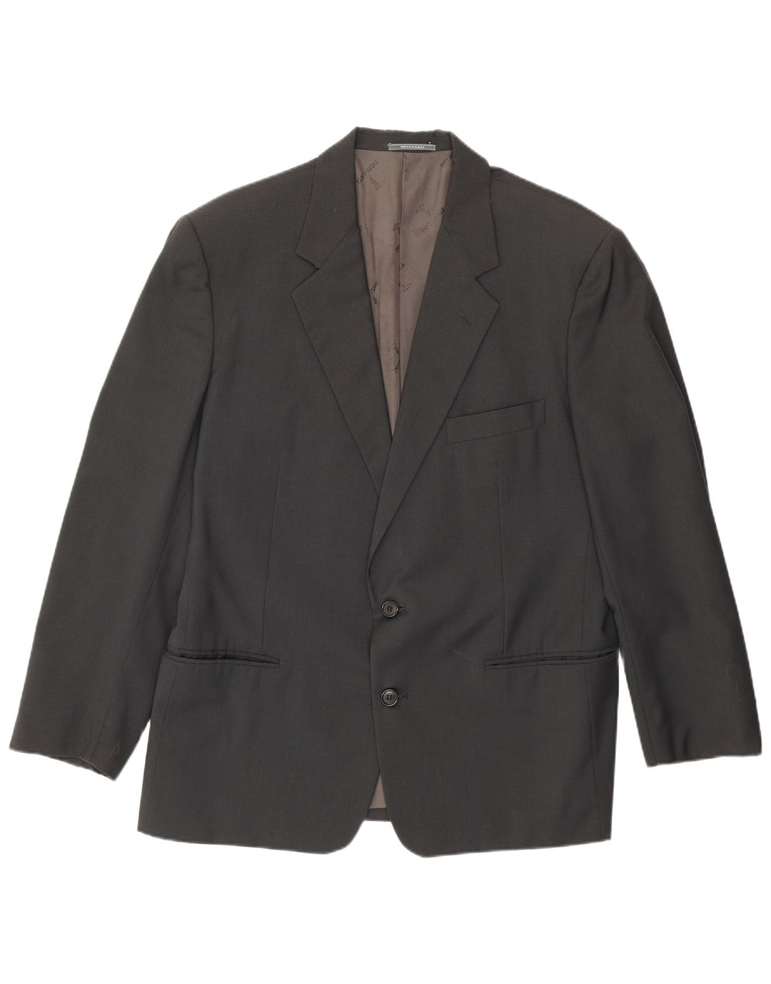 Trussardi Mens 2 Button Blazer Jacket IT 52 XL Grey Virgin Wool
