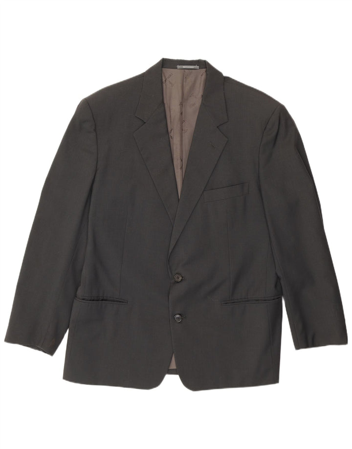 Trussardi Mens 2 Button Blazer Jacket IT 52 XL Grey Virgin Wool