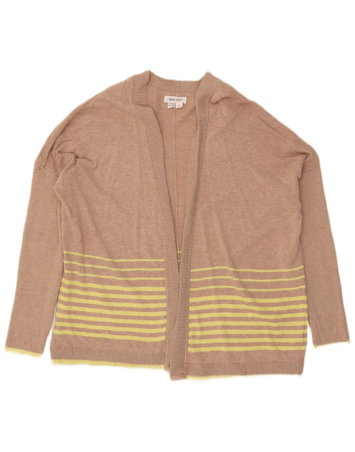 White Stuff Womens Oversized Cardigan Sweater UK 12 Medium Beige Striped