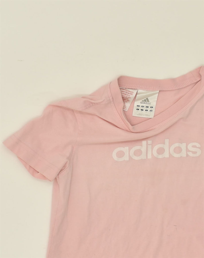 ADIDAS Girls Graphic T-Shirt Top 7-8 Years Pink Cotton | Vintage Adidas | Thrift | Second-Hand Adidas | Used Clothing | Messina Hembry 