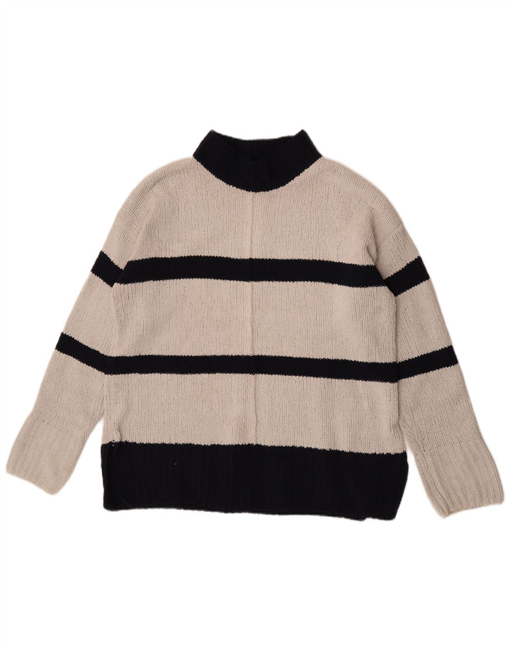 Marks & Spencer Womens Turtle Neck Jumper Sweater UK 14 Medium White