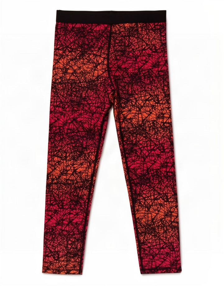 Champion Womens Abstract Pattern Capri Leggings UK 16 Large Pink