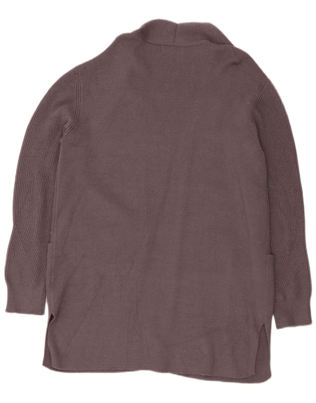 Marks & Spencer Womens Longline Open Cardigan Sweater UK 14 Large Grey