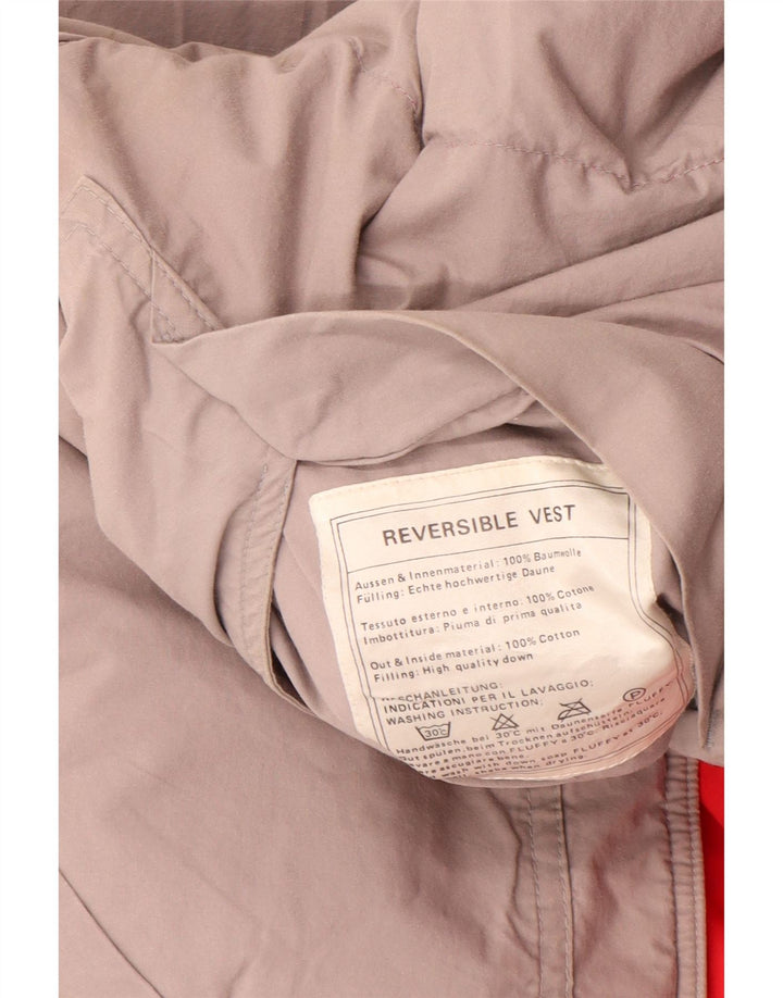 Vintage Mens Reversible Padded Gilet UK 38 Medium Red Cotton