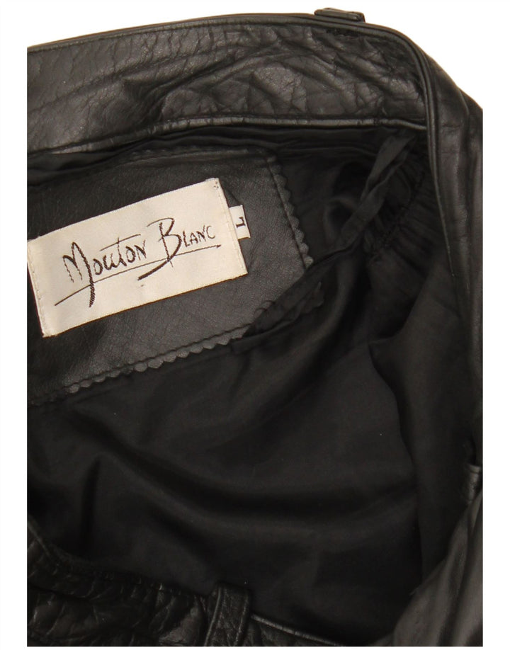 MOUTON BLANC Womens Straight Leather Trousers Large W30 L28 Black