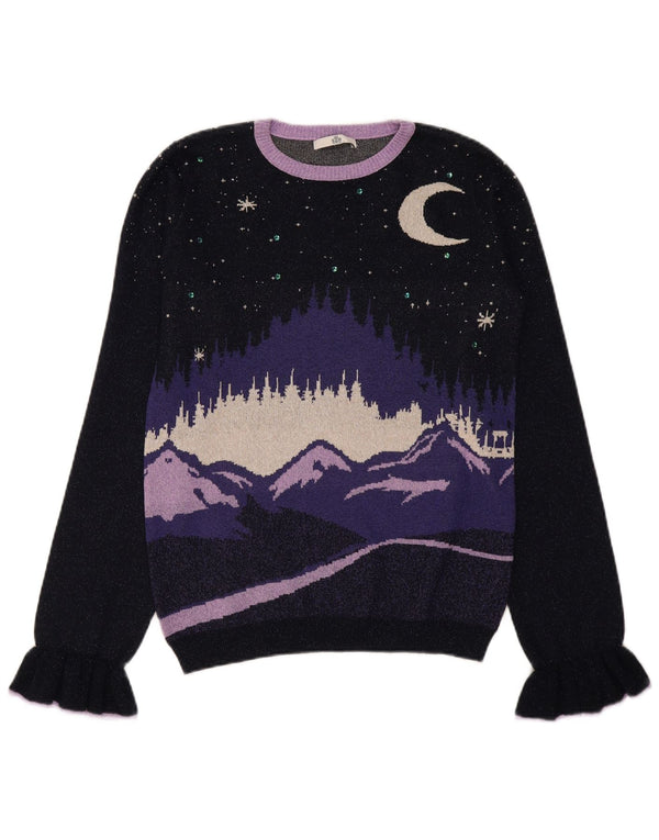Marks & Spencer Girls Boat Neck Jumper Sweater 15-16 Years Navy Blue