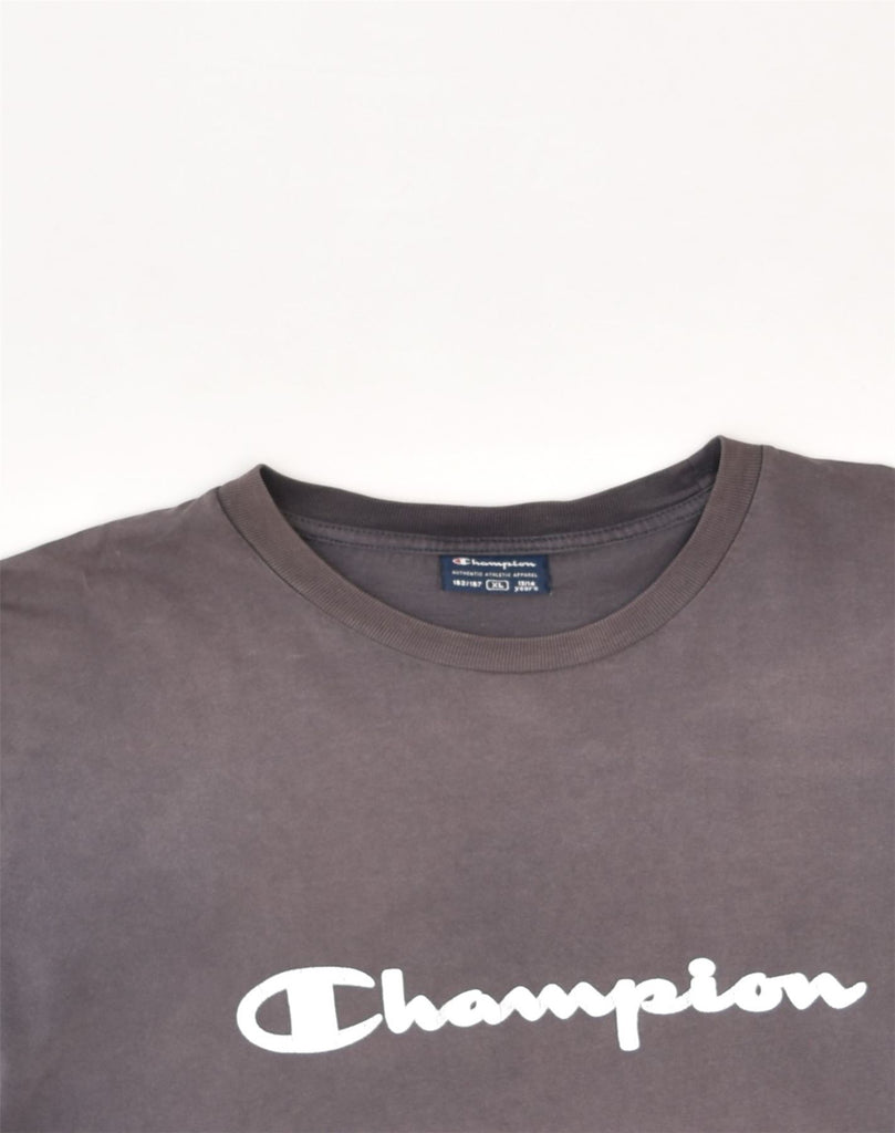 CHAMPION Boys Graphic T-Shirt Top 13-14 Years XL Brown Cotton | Vintage Champion | Thrift | Second-Hand Champion | Used Clothing | Messina Hembry 