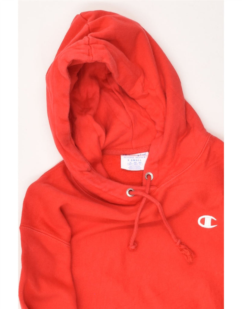 CHAMPION Womens Hoodie Jumper UK 6 XS Red Cotton | Vintage Champion | Thrift | Second-Hand Champion | Used Clothing | Messina Hembry 