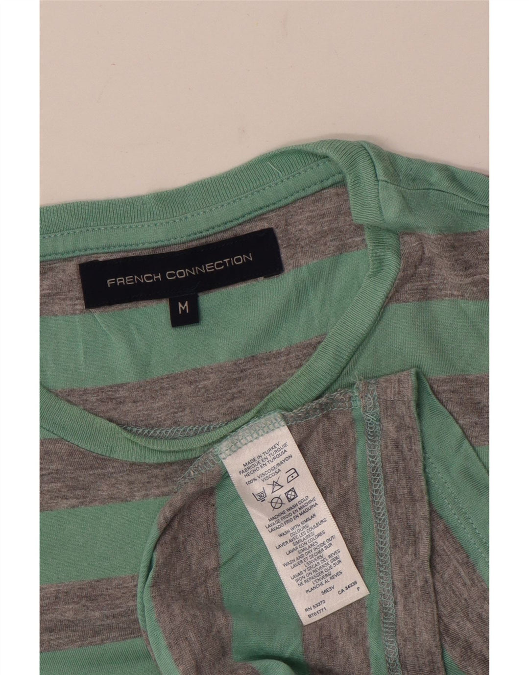 French Connection Mens T-Shirt Top Medium Green Viscose