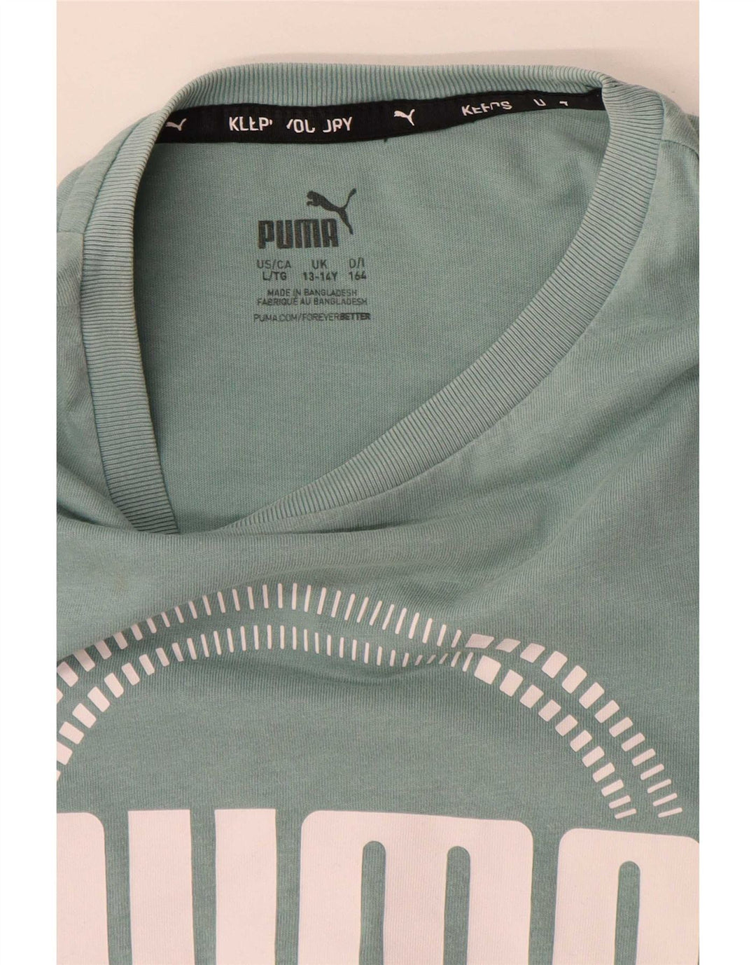 Puma Boys Graphic T-Shirt Top 13-14 Years Green