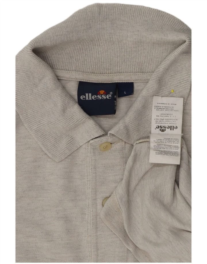 Ellesse Mens Polo Shirt Large Grey Cotton
