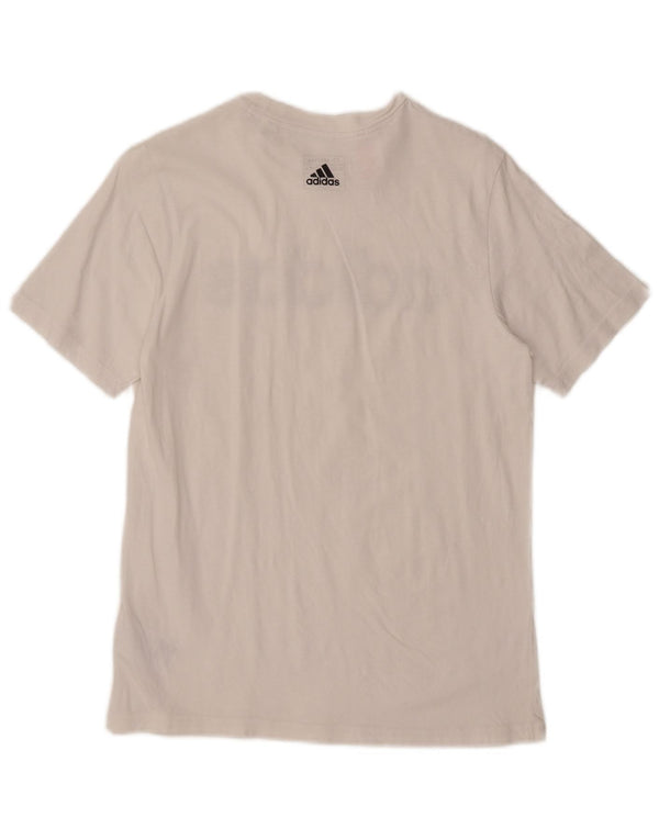 Adidas Boys Graphic T-Shirt Top 13-14 Years White Cotton