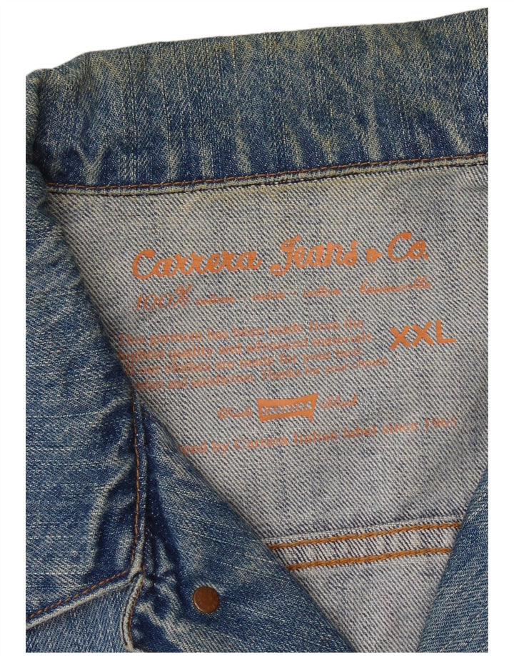 Carrera Mens Denim Jacket UK 44 2XL Blue Cotton