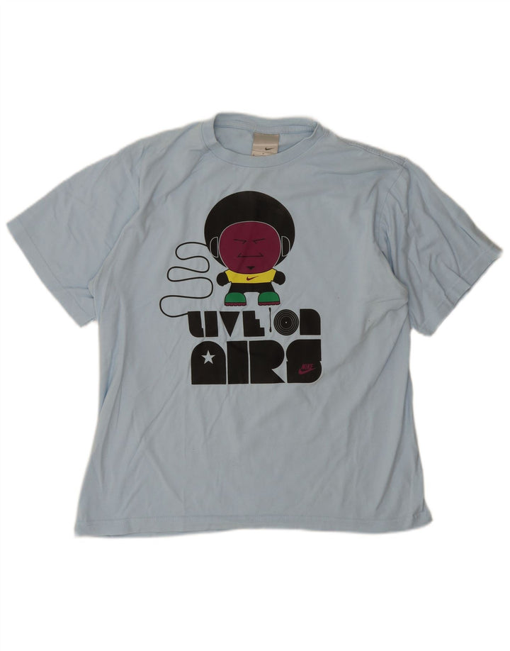 Nike Mens Graphic T-Shirt Top Medium Blue Cotton