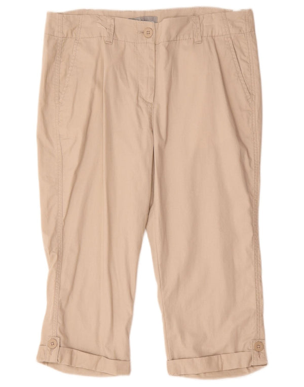 Marks & Spencer Womens Bermuda Shorts UK 12 Medium W32  Beige Cotton