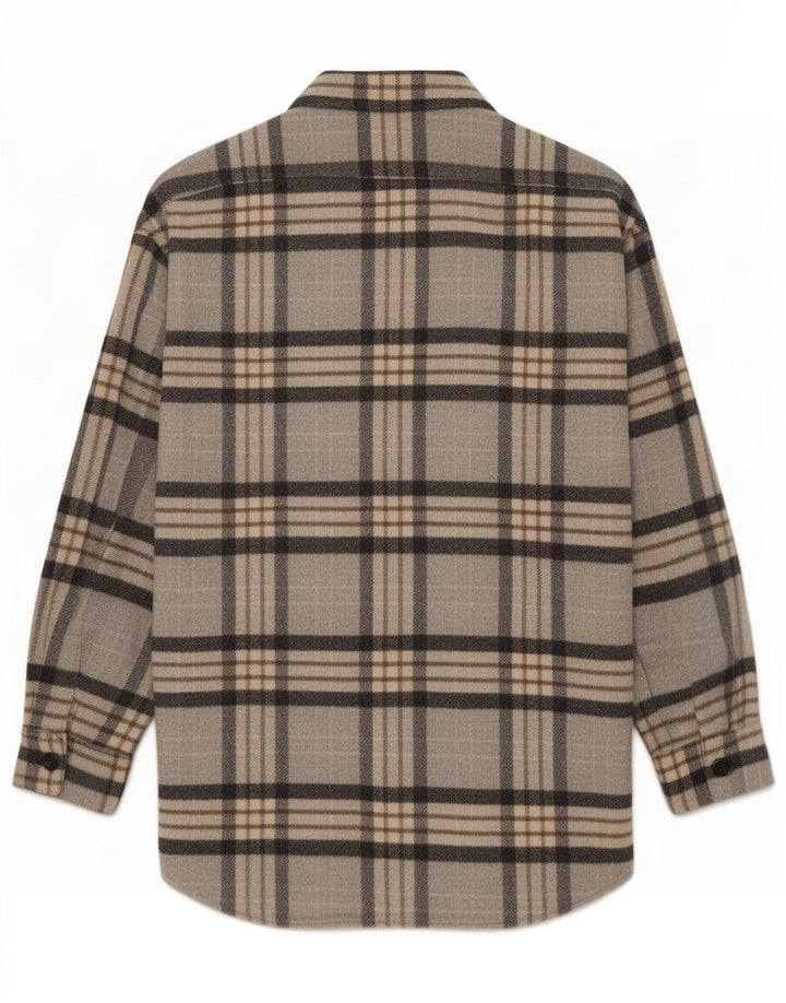 Zara Womens Overshirt Flannel Shirt UK 10 Small Grey Check