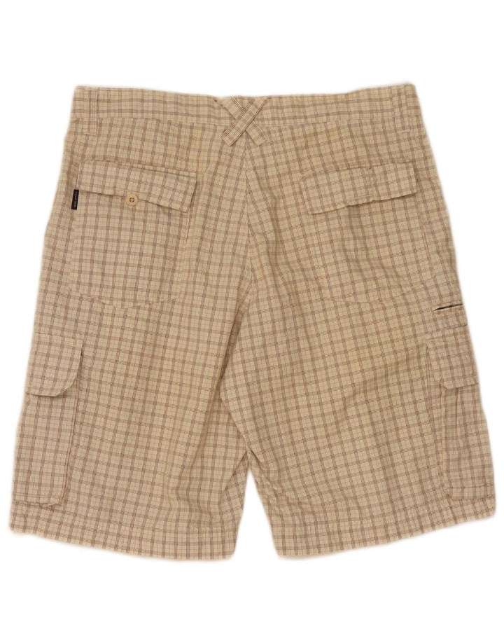 Sail Exp Mens Cargo Shorts IT 50 Large W34 Beige Plaid Cotton