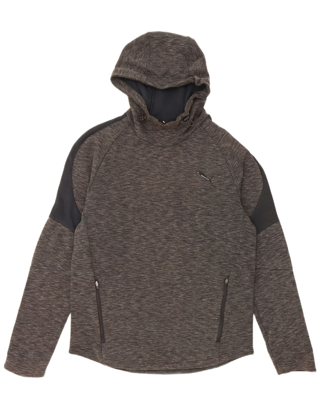 Puma Mens Hoodie Jumper Medium Grey Flecked Cotton