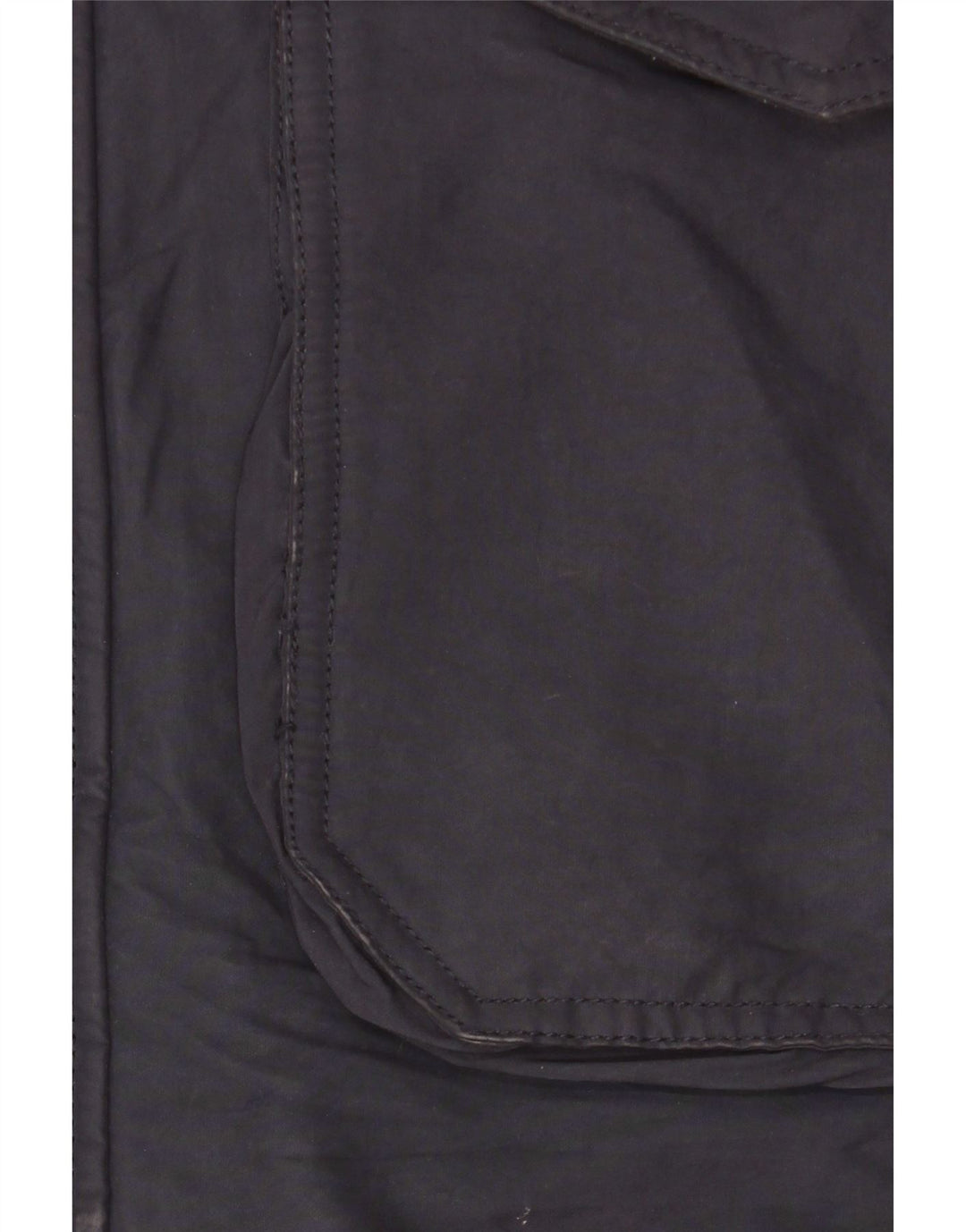 Zara Mens Hooded Padded Coat UK 38 Medium Navy Blue Polyester