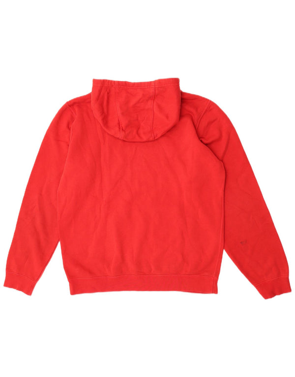 Nike Mens Hoodie Jumper Medium Red Cotton