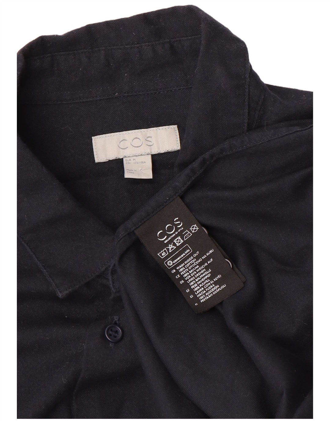 Cos Mens Shirt Medium Navy Blue Cotton