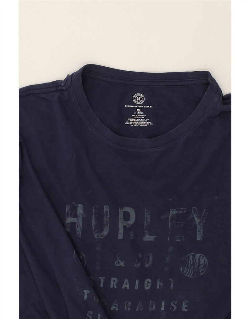 HURLEY Mens Graphic T-Shirt Top XL Navy Blue Cotton | Vintage Hurley | Thrift | Second-Hand Hurley | Used Clothing | Messina Hembry 