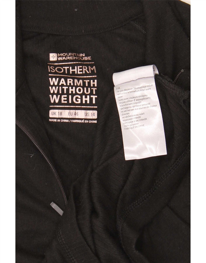 Mountain Warehouse Womens Zip Neck Pullover Tracksuit Top UK 18 XL Black
