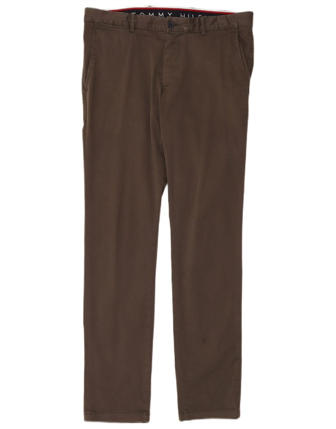 TOMMY HILFIGER Mens Slim Chino Trousers W34 L34 Grey Cotton