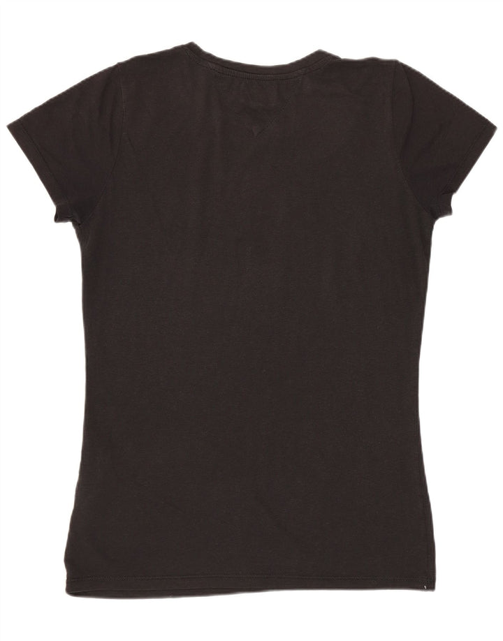 Tommy Hilfiger Womens Graphic T-Shirt Top UK 12 Medium Black