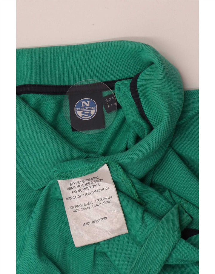 North Sails Mens Polo Shirt Large Green Cotton