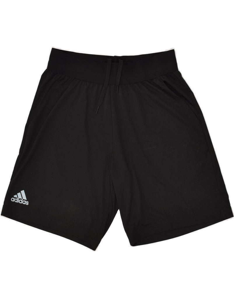 ADIDAS Mens Graphic Sport Shorts Large Black Polyester | Vintage Adidas | Thrift | Second-Hand Adidas | Used Clothing | Messina Hembry 