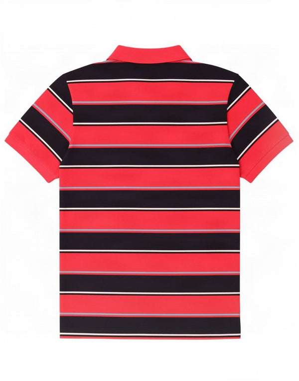 Gant Mens Polo Shirt Medium Pink Striped Cotton