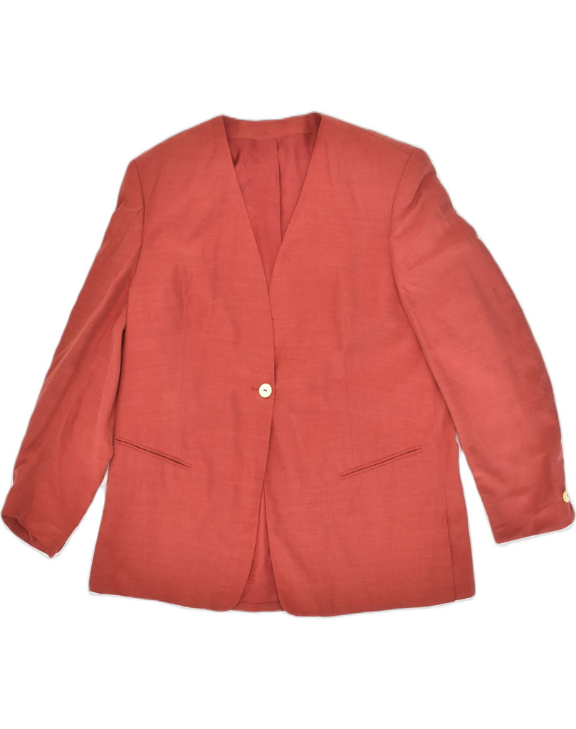 VINTAGE Womens 1 Button Blazer Jacket EU 44 XL Red Linen | Vintage Vintage | Thrift | Second-Hand Vintage | Used Clothing | Messina Hembry 