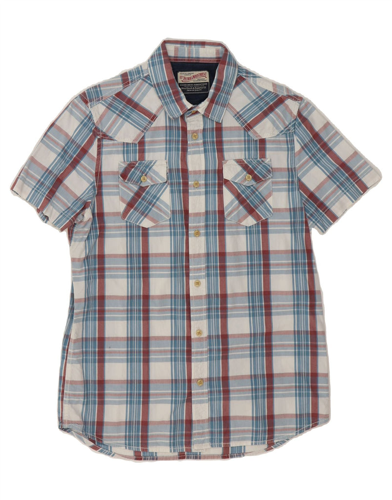 PETROL INDUSTRIES Mens Short Sleeve Shirt Medium Blue Check Vintage Petrol Industries and Second-Hand Petrol Industries from Messina Hembry 